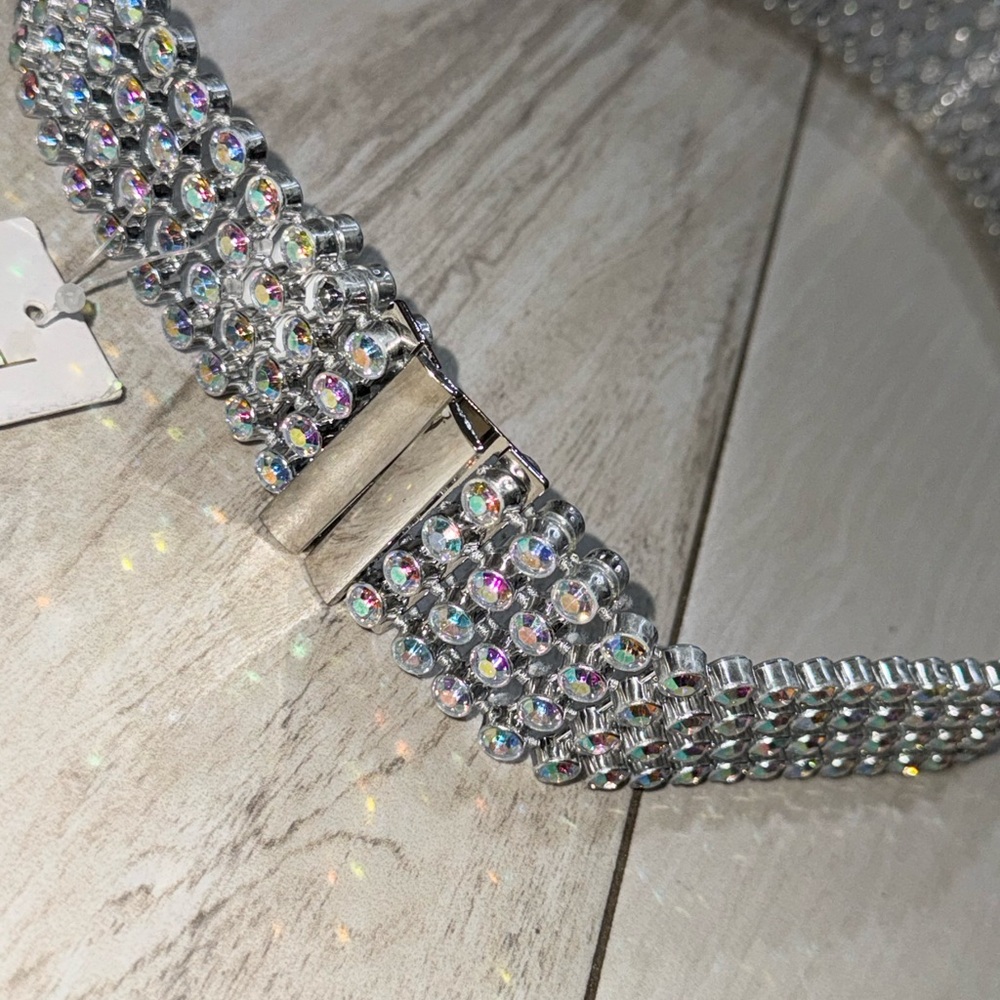 Dazzling Silver Rhinestone Belt
